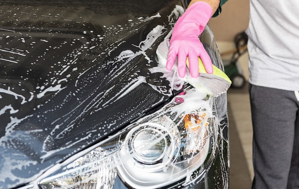 Cleaning the car