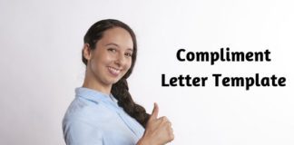 Compliment letter template