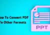 How To Convert PDF To Other Formats