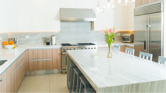 transform your kitchen with the timeless allure of white quartz countertops